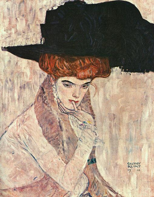 Gustav Klimt The Black Feather Hat Norge oil painting art